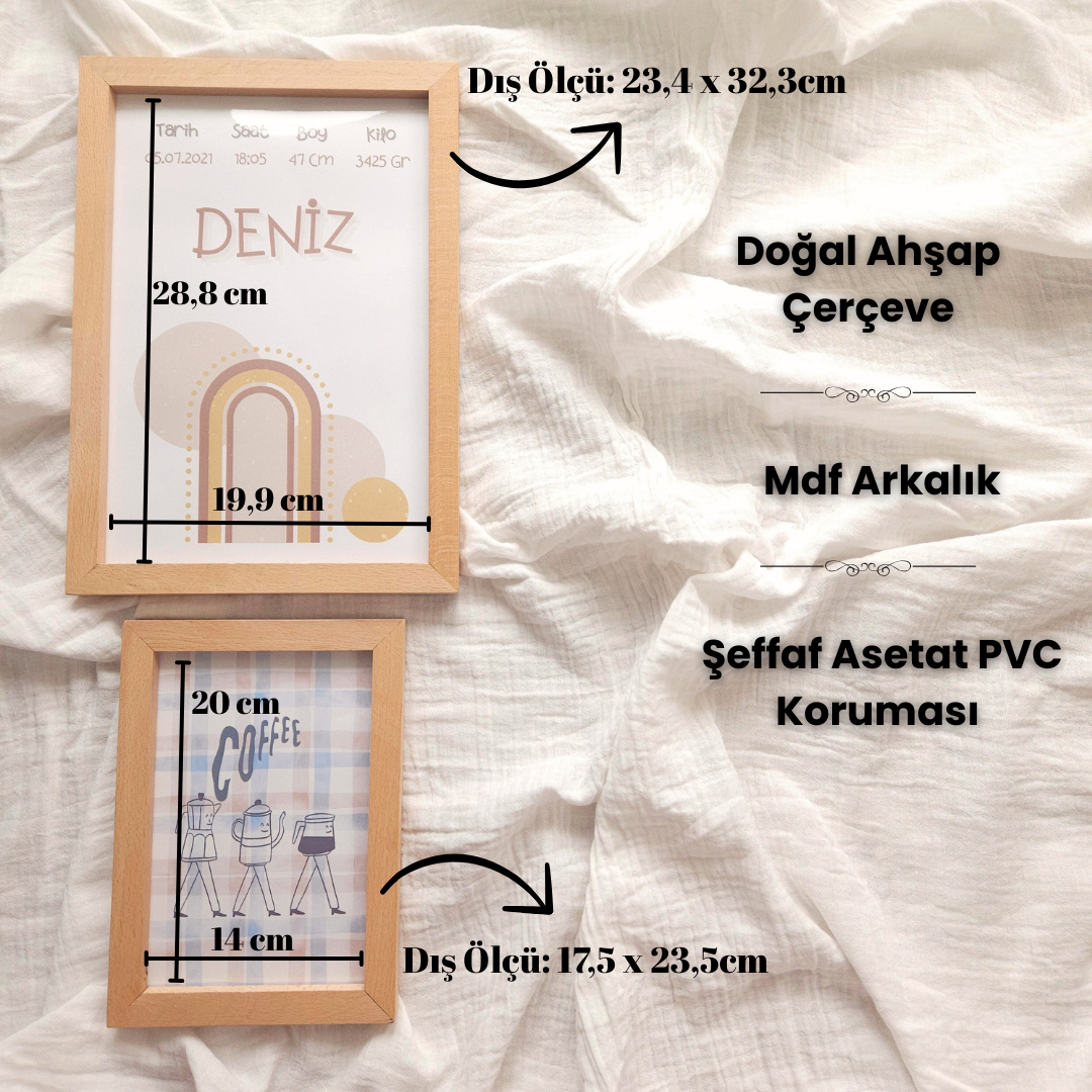Kurdeleli İsimli Ahşap Çerçeveli Tekli Çocuk Odası Dekoru