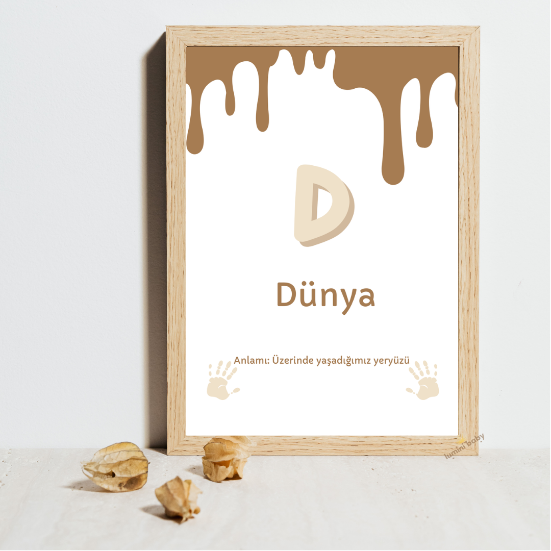 Ahşap Çerçeveli Dünya Tekli Çocuk Odası Dekoru