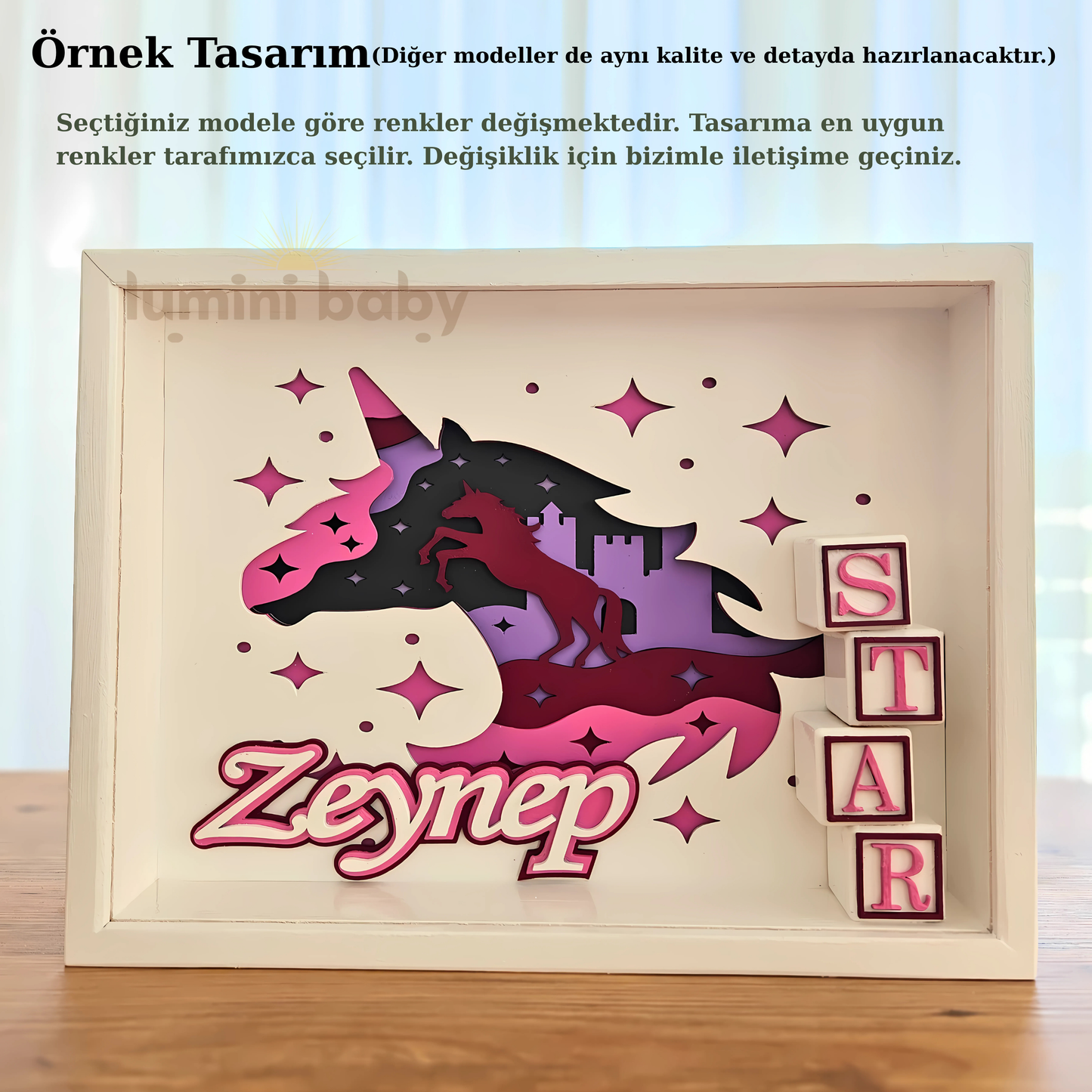 Katmanlı Zürafa Temalı 3D Ahşap Dekor