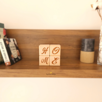Lazer Yazılı Ahşap Küp (Dekoratif Obje) HOME