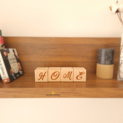 Lazer Yazılı Ahşap Küp (Dekoratif Obje) HOME