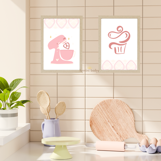 Hamur Makinesi 2'li set Ahşap Çerçeveli Mutfak Tablosu