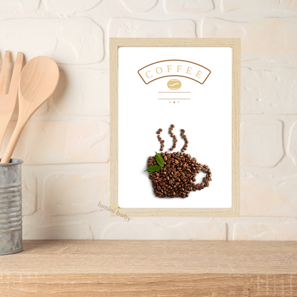 Coffee Ahşap Çerçeveli Tekli Mutfak Tablosu
