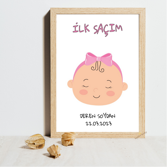 İlk Saçım 1 Ahşap Çerçeveli Tekli Çocuk Odası Dekoru