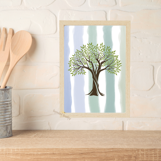Zeytin Ağacı Ahşap Çerçeveli Tekli Mutfak Tablosu